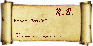 Mancz Bató névjegykártya